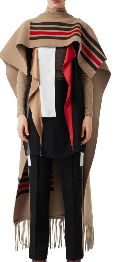 Stripe Wool & Cashmere Cape, Burberry - Picture 4 of 8